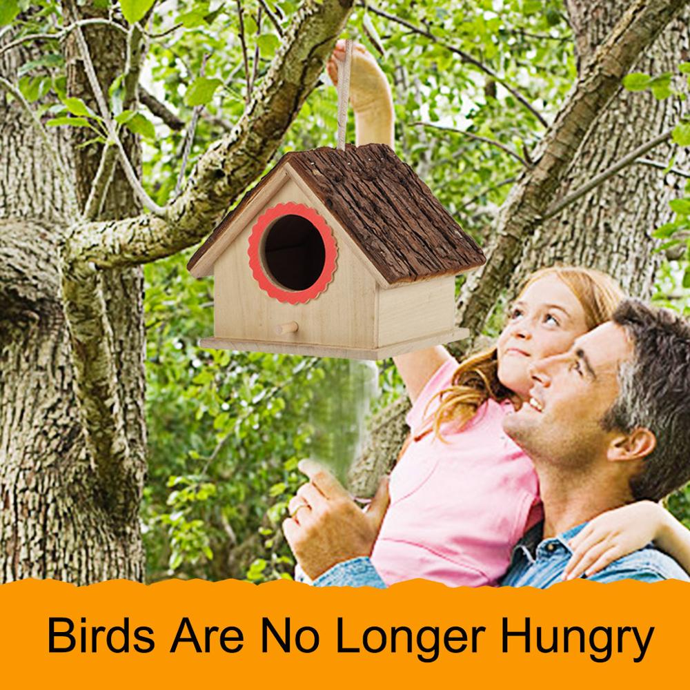 Wooden Large Bird House Wood Wooden Hanging Standing Birdhouse Outdoor Garden Decor Nest House Bird