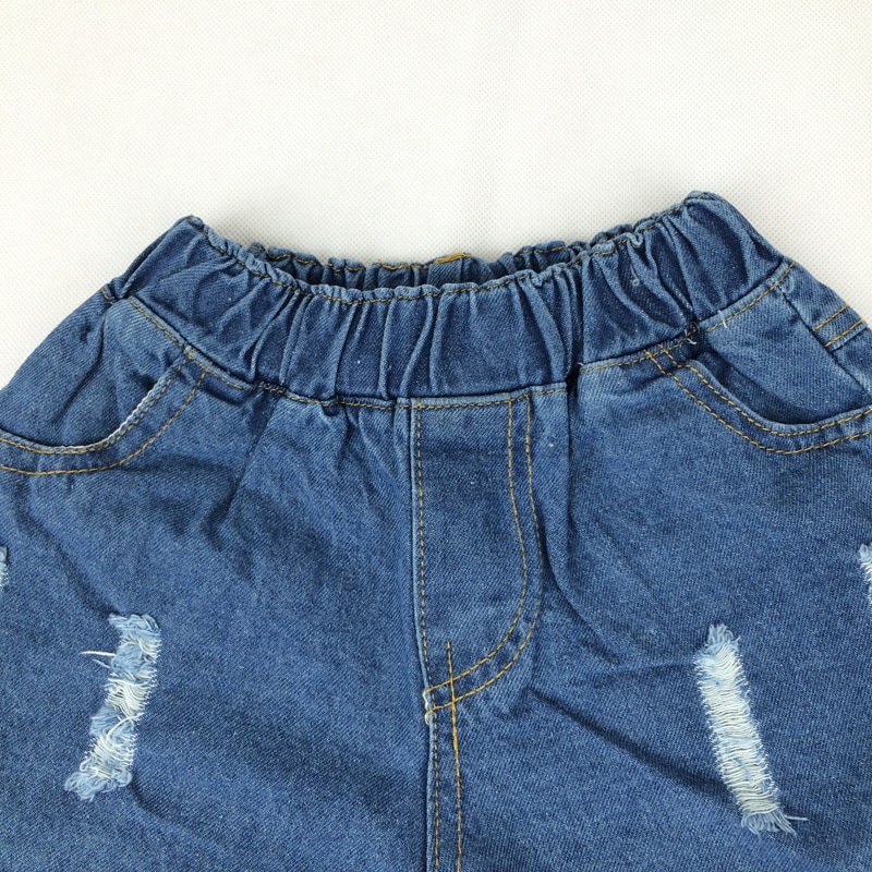 Sommer piger blondeshorts børn piger søde hullede jeans shorts korte bukser lomme denim shorts baby jeans børnetøj 2-12y