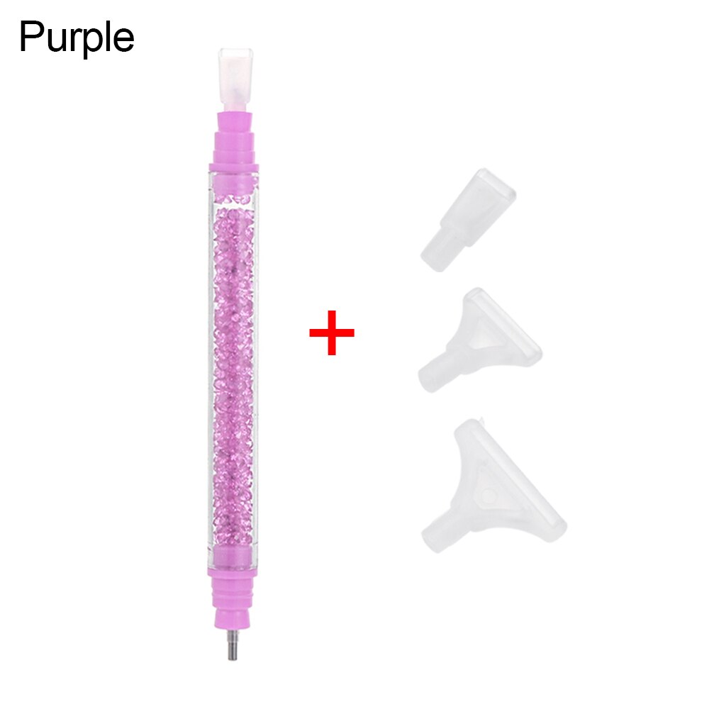 1set Double Head Point Drill Pen Crystal 5D Diamond Painting DIY Arts Crafts Cross Stitch Embroidery Sewing Handmade Accessories: purple