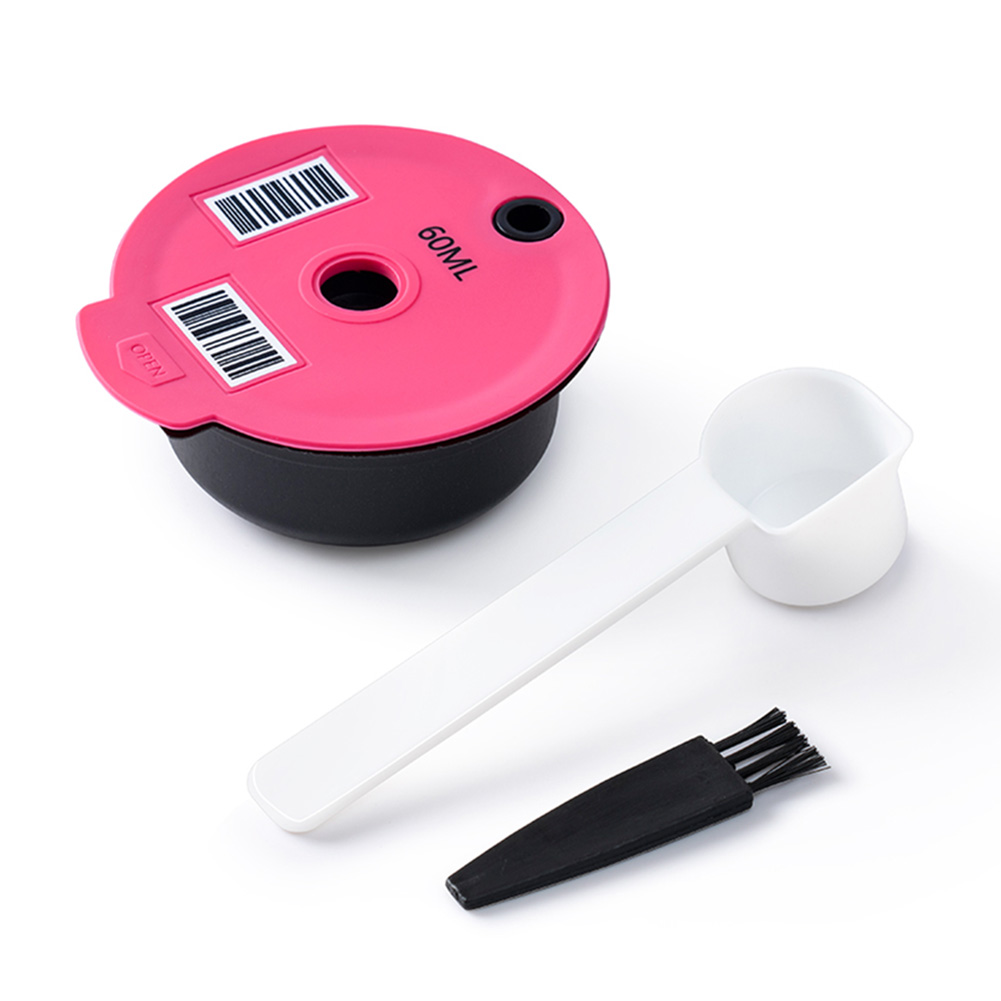 60ml/180ml genopfyldelige kaffekapsler til tassimo bosch maskine genanvendelig kaffepude crema maker miljøvenlig cafe køkken gadget: 60ml lyserøde