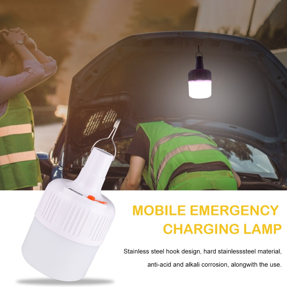 Portable LED Light Bulb Solar Remote control Rechargeable Emergency Light Bulb Hook Night Light Outdoor Camping Fishing