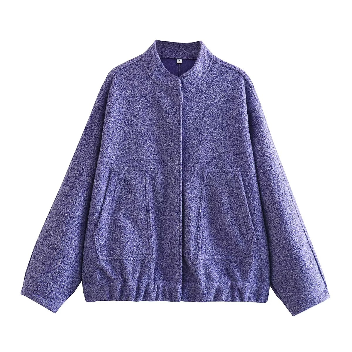 Woman Loose Gray Warm Baseball Jacket Spring Casual Oversized Bomber Jacket Girls Vintage Thick Warm Outwear