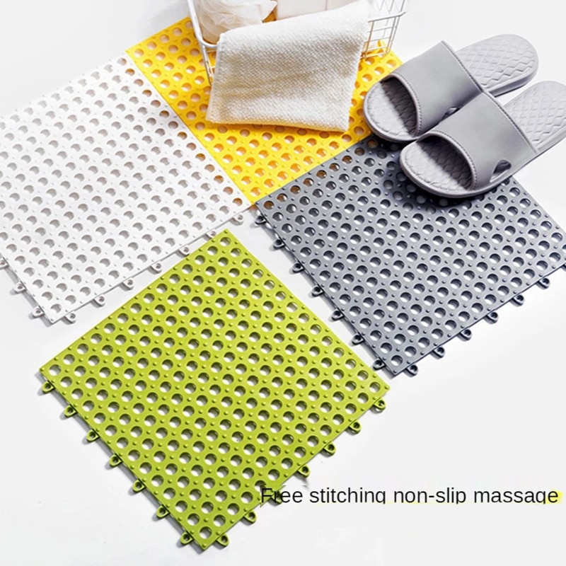 Alfombrillas antideslizantes para baño, Alfombra de malla de PVC, de plástico suave, antideslizante, para masaje de pies, estera de suelo para ducha