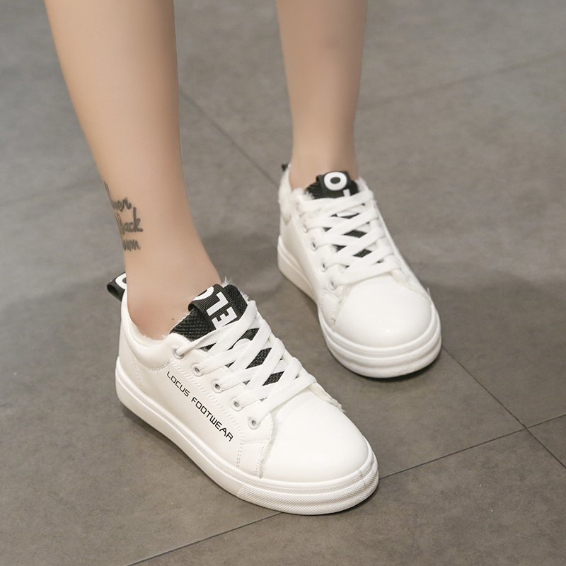 Witte split leren dames dikke sneakers witte schoenen met vetersluiting tennisschoenen voor dames platform dames casual schoenen