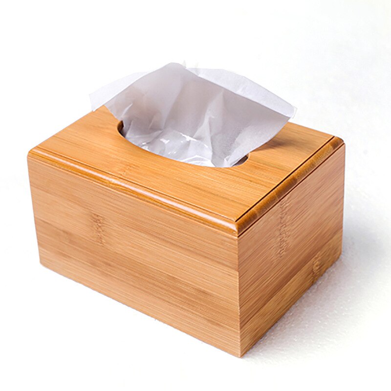 Bamboo Tissue Box Holder Storage Wood Paper Box Dining table Wooden Napkin Holder Tissue Case Canister Organizer Home Decoration