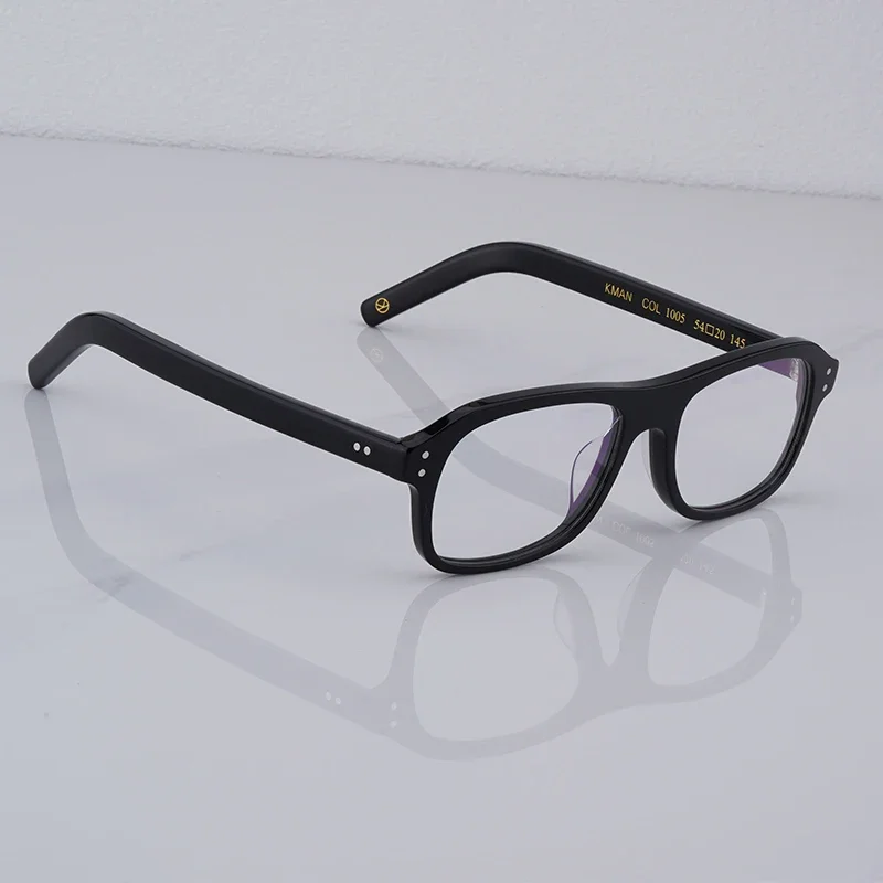 Hochwertiges Kingsman-Brillengestell mit etui, handgefertigte retro-Acetat-Retangle-Brille für Herren, Kingsman-Brille