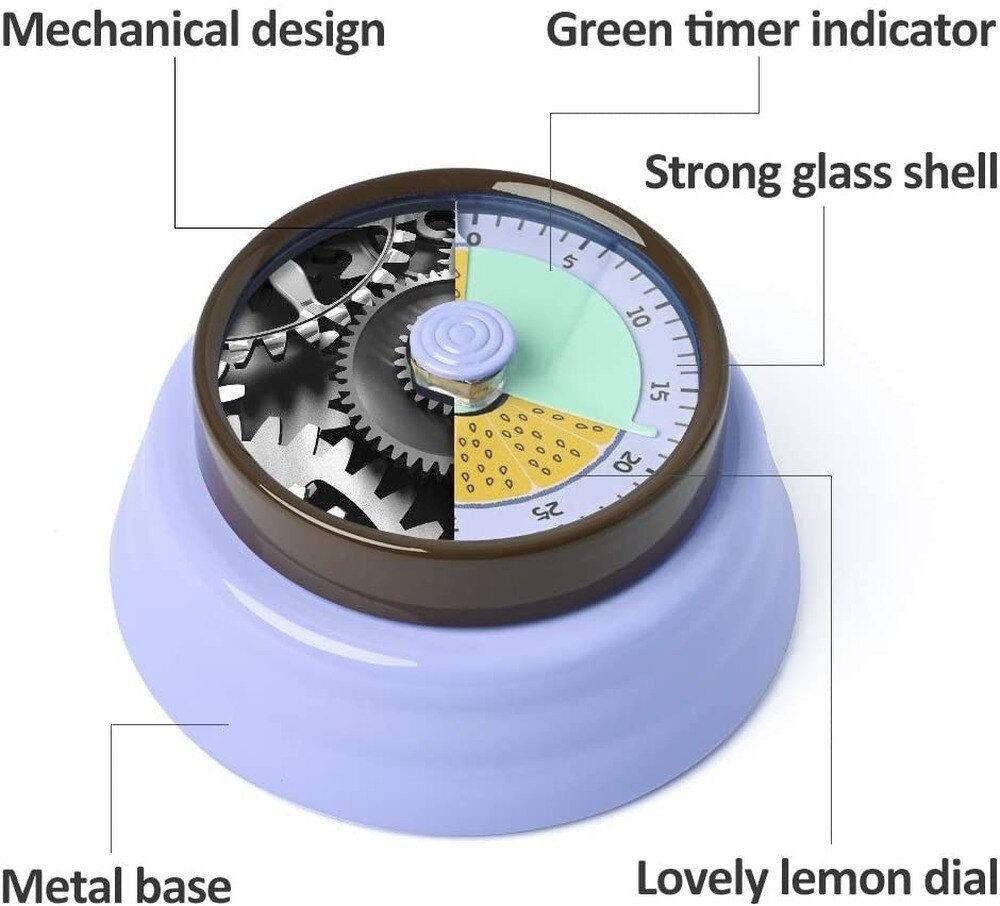 60 minutter mekanisk urværk køkkenur rustfrit stål magnetisk visuel timer nyhed nedtælling køkkenur alarm multi brug