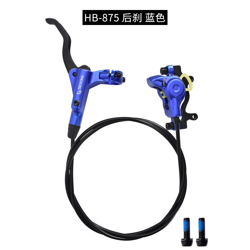 ZOOM-freno de disco hidráulico para bicicleta de montaña, tubo de aceite grueso, antidesgaste, aleación de aluminio, 4 colores, HB-875: blue rear brake
