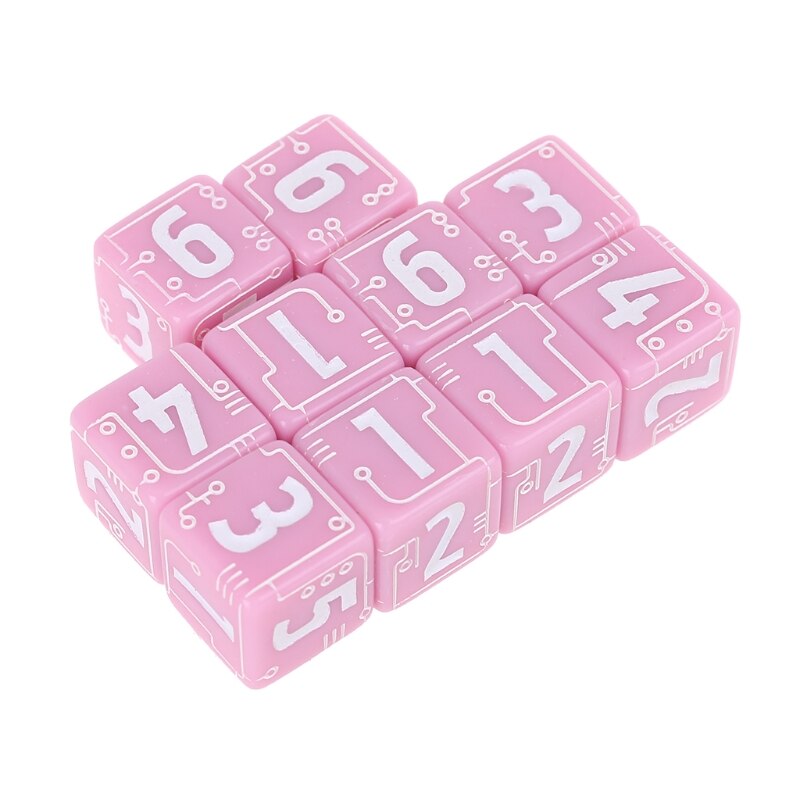 10pcs/set 6-sided Line Dices Beads Blank Desktop Role Playing Games 62KF