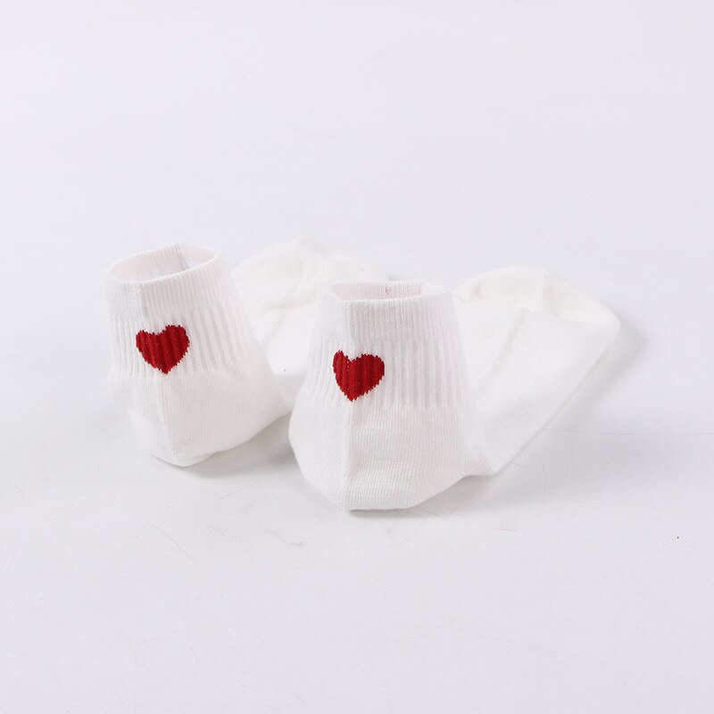 Arrivl røde hjerte sokker kvinder bomuld søde sokker korte strømper afslappede gril sokker 35-40