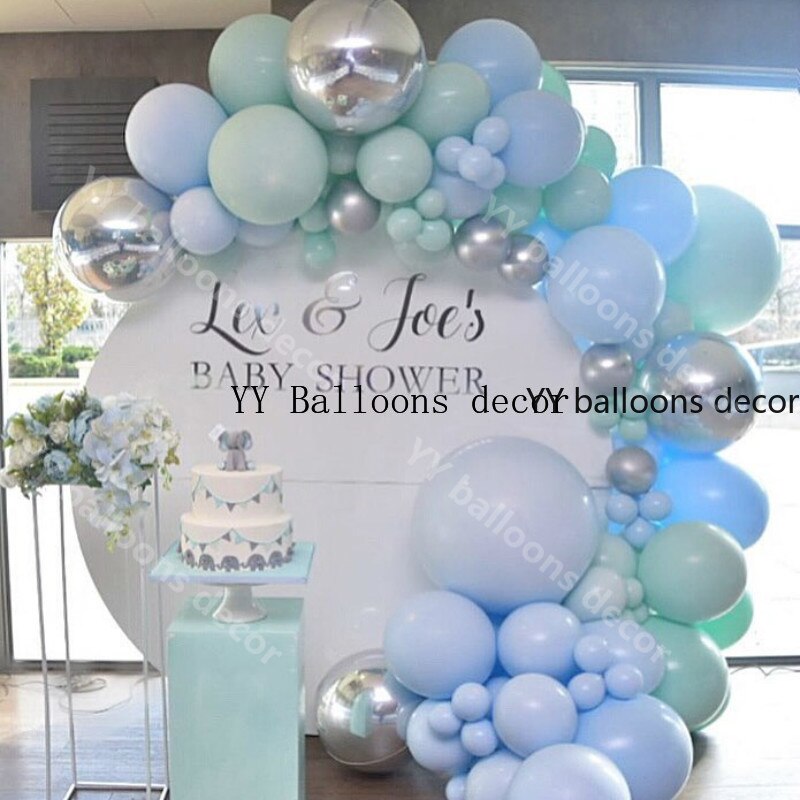113 st blå sliver ballongbåge girland bröllop födelsedag pastell ballonger baby shower party bakgrund dekor globos barn leksaker: Default Title