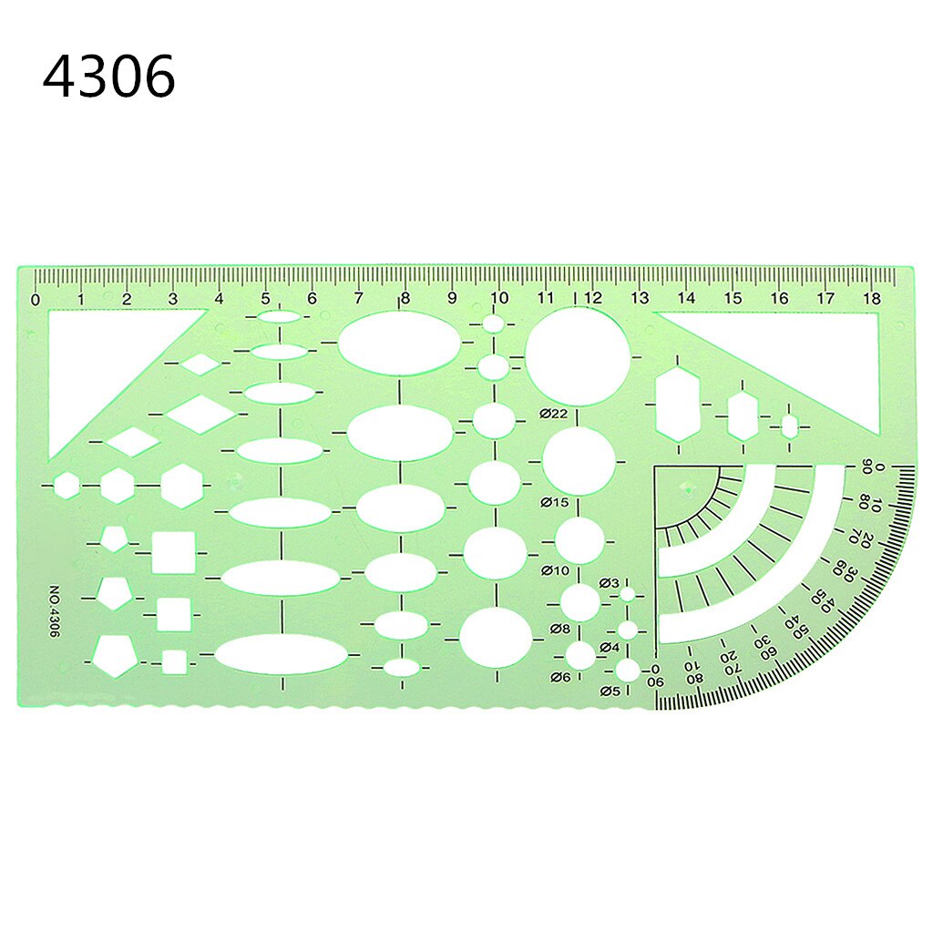 School Office Students Math Circle Measuring Drawing Template Ruler Stationery: 4306