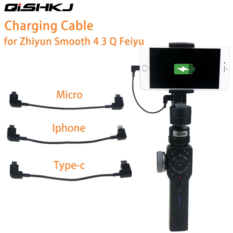 Gimbal Opladen Kabel Voor Bliksem Type C Micro-Usb Voor Zhiyun Glad 4 3 Q Feiyutech Vimble 2 Android samsung Iphone Kabel
