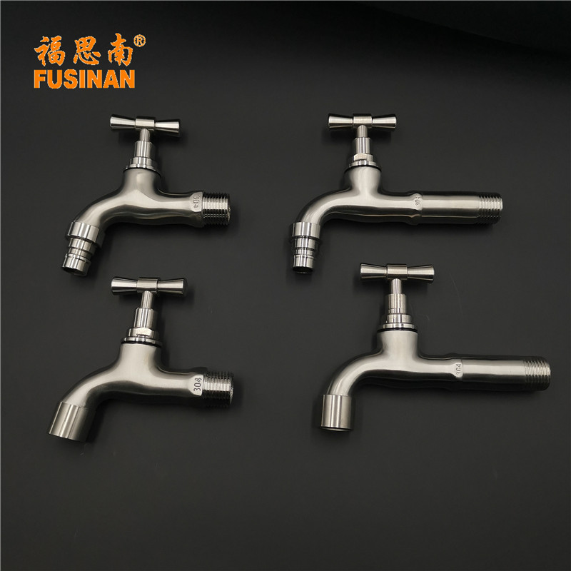 304 Stainless Steel Garden Faucet Wall Mounted Brushed Outdoor Bibcock Garden Wash Basin Mop Faucet Torneira Parede G1/2'