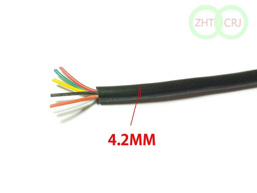 1 Reel 10M KABEL, 28AWG, 6 CORE, PVC Kabel 300V 80 graden celsius kabel
