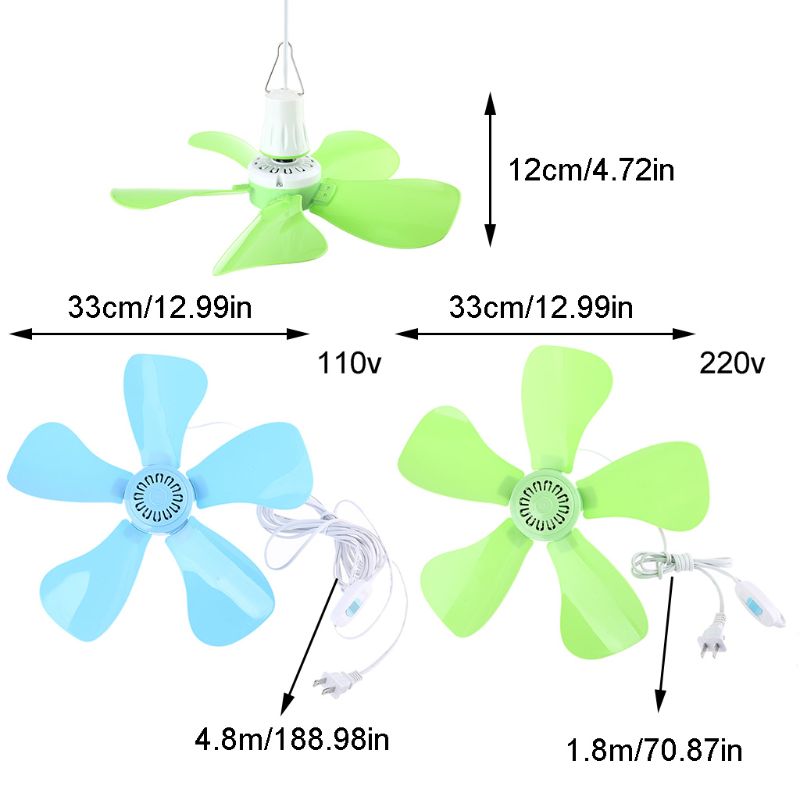 Ac 110v 220v stille hangende ventilator voor slaapzaalbedden, 12.5 inch plafondventilator