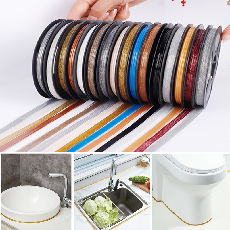 Nastro autoadesivo per spazi tra piastrelle da 6 m, cucina, bagno, resistente al muffa, impermeabile, bellissimo nastro per cucitura, parete, pavimento, linea per spazi vuoti