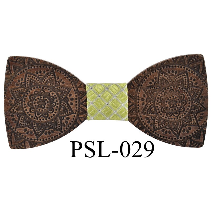 Sitonjwly Holz Bogen Krawatten für Frauen Handgemachte Dünne Krawatten Holz Bowtie für Männer Hemd Krawatte Hochzeit Schmetterling Gravatas: 029