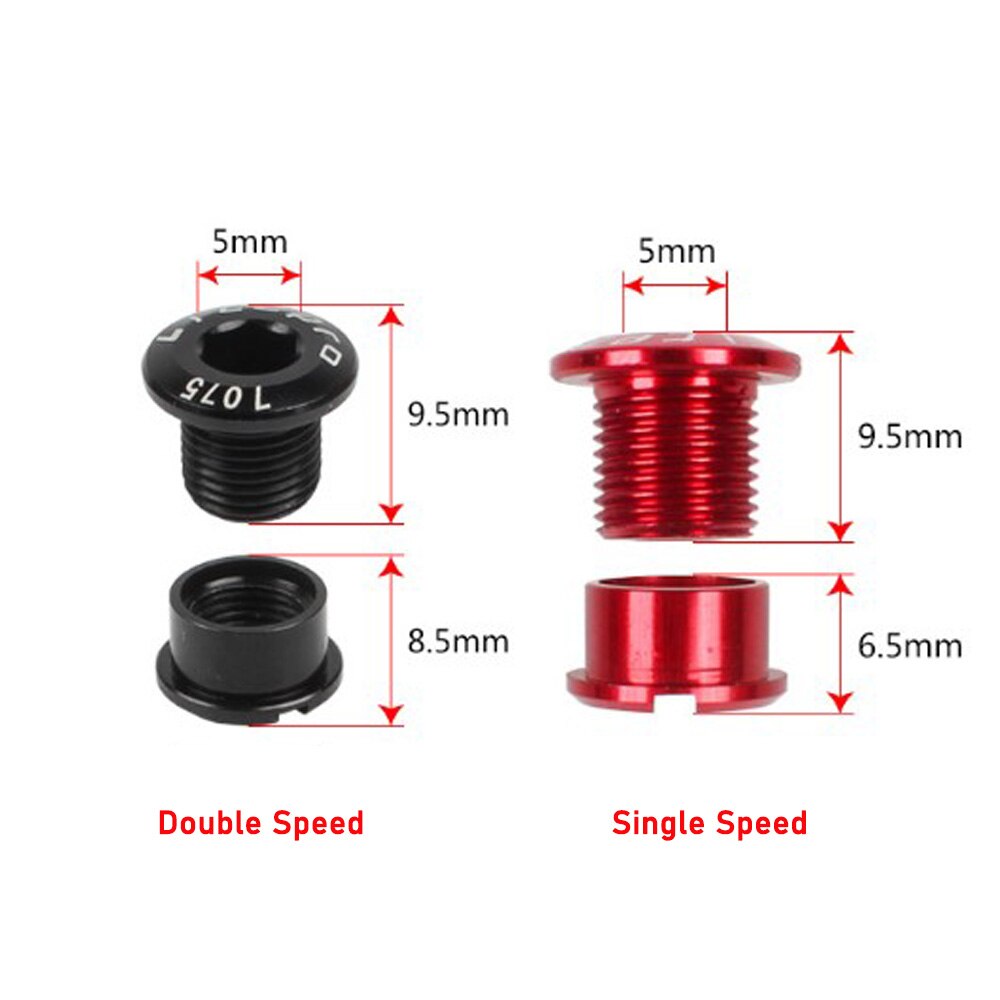 4pc mtb-kettingbladbouten dubbele/triple speed schijfremmen enkel kettingbladbouten goud/zilver/paars/blauw/rood/zwart/groen