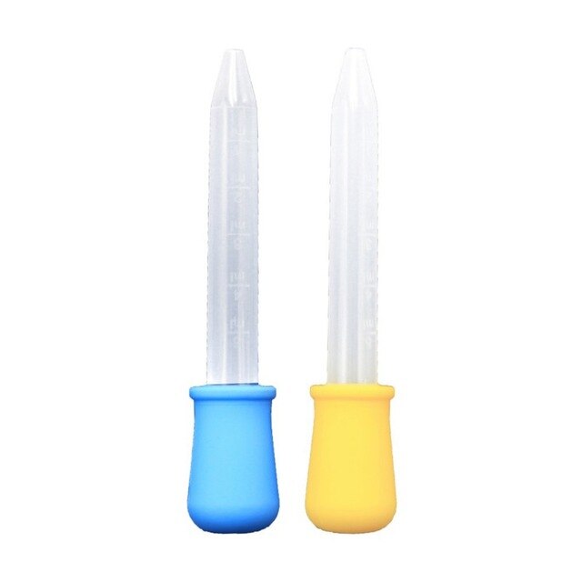 3 st silikonpipett flytande matdroppare plastfoder för barnmatande droppsked burette spädbarnsredskap: 2 st a