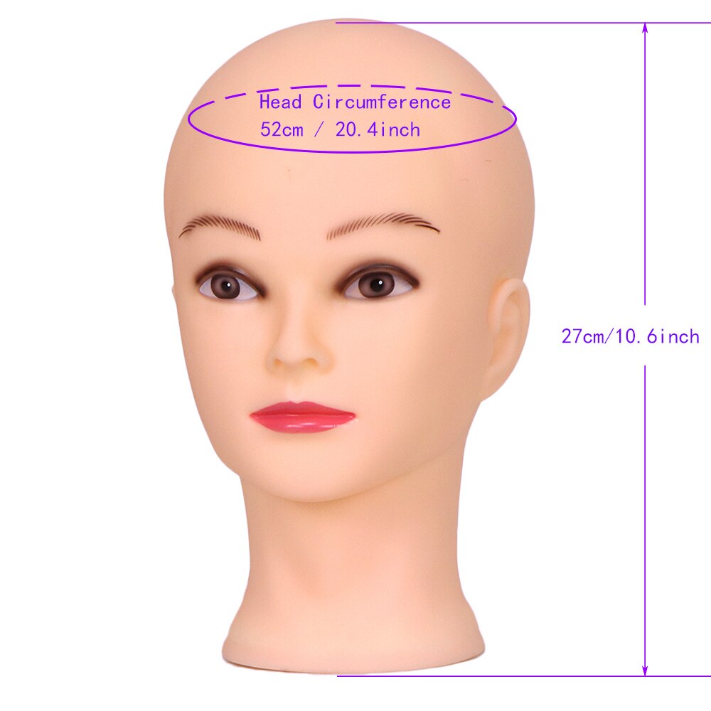 Bald Mannequin Head Stand Soft PC Really 3D eyes manikin head Wig holder for Wigs Display Hat Display Glasses Display: H