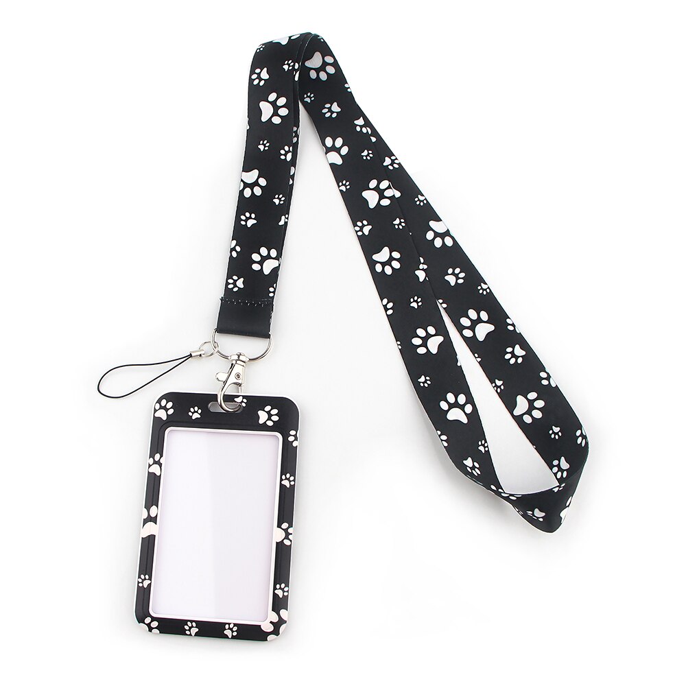 YA126 Hond Poot Card Cover Met Lanyard Hang Touw Keycord Usb Id-kaart Badge Holder Sleutelhanger Diy Lanyards