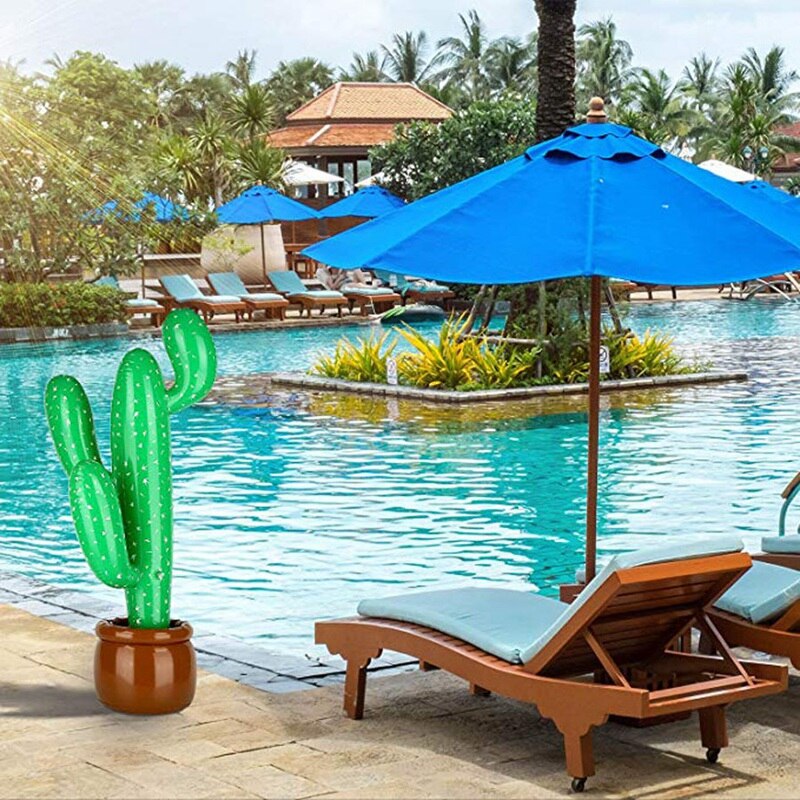 2 stück leichte, aufblasbare kaktus-kokospalmen-dekorationen für zuhause, pool, gartenpartys und mehr – ideal als dekoration.