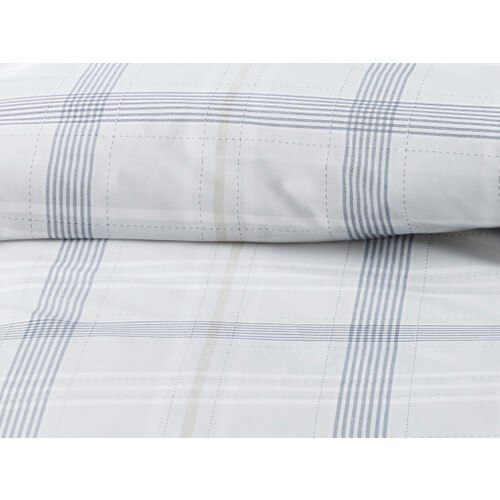 English Home Check Natural Cotton single bed linen set 160 x 220 cm Grey