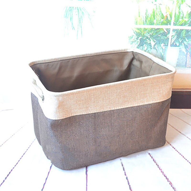 Cover-less Cotton Linen Red Baskets Toy Large Storage Clothes Canvas Box Wine Double-layer Compartment