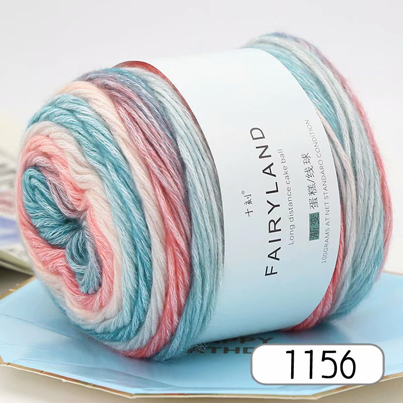 100g Rainbow Color Hand-woven Cotton Yarn Soft Crochet Thick Yarn For Hand Knitting Warm Sweater Sofa Cushion Scarf DIY: 1156