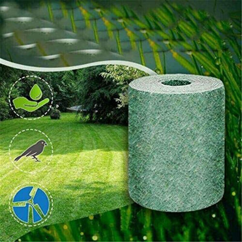 Biodegradable Grass Seed Mat 0.2m X 3m Seed Starter Mat Lawn Planting Fertilizer Paper Grass Seed Carpet Seed Starter Mat