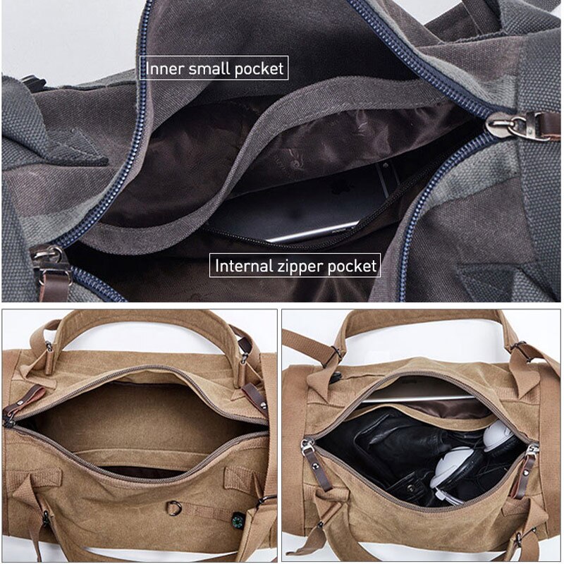 Men Fitness Gym Bag Training Backpack Cylindrical Bucket Rucksack Canvas Travel Hiking Shoulder Blaso Sac De Sport Outdoor XA95D