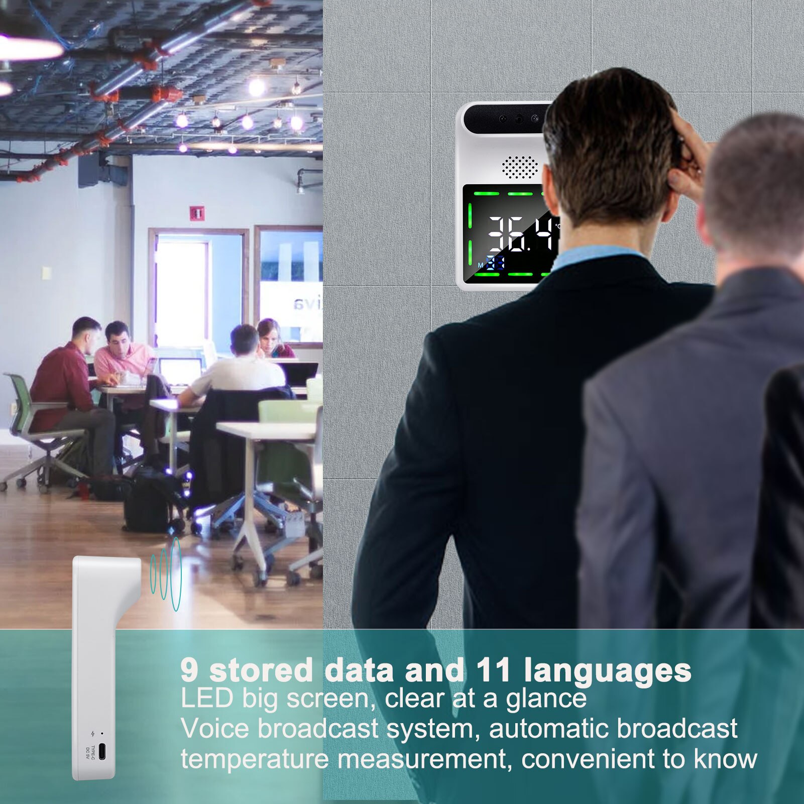 Touchless IR Thermometer BT Funtion °C/°F Body/Object Mode Temperature Aalrm /Temperature Compensation Can Be Set Voice on/off