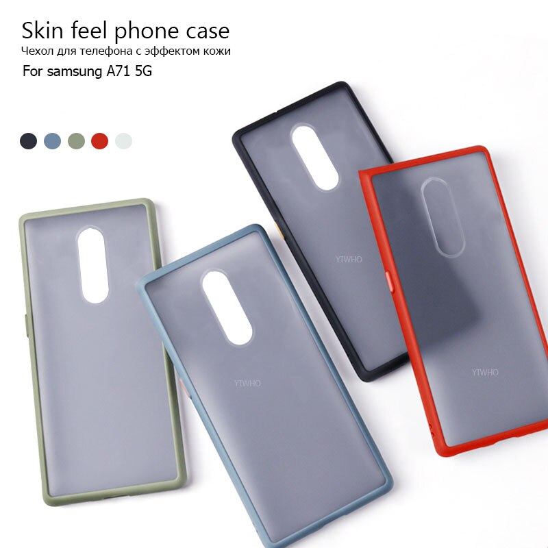 Coque antichoc en Silicone mat pour Samsung Galaxy a71, 5g, 6.7 pouces, couleurs unies contrastées, A716, a715