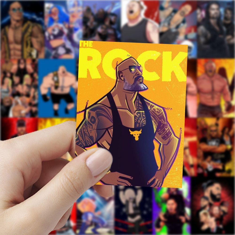 63Pcs/Set Wrestling Cartoon Stickers Show Desktop Handbook Computer Guitar Phone Case Decoration Waterproof Adhesive Sticker