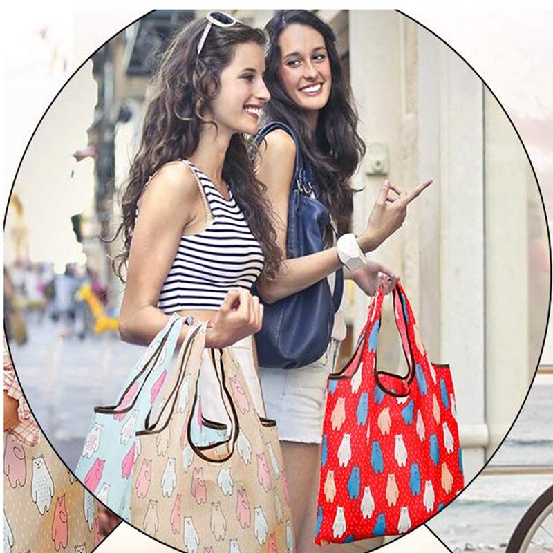 NOENNAME_NULL Vrouwen Opklapbaar Shopper Bag Dames Herbruikbare Boodschappentas Eco Draagtas