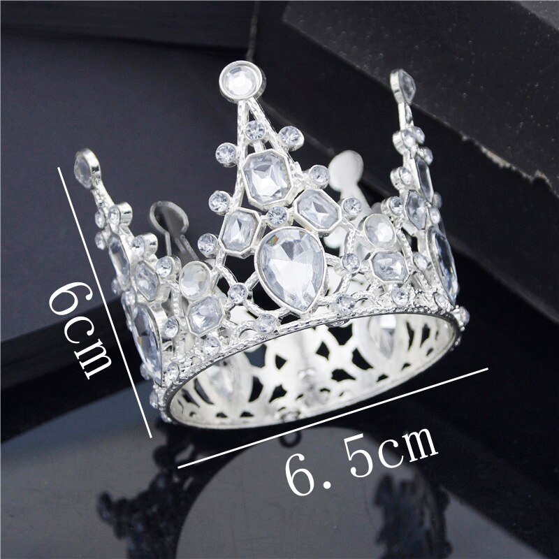 Small Metal Crown for Boys Girls Baby Birthday Prom Tiaras Pearls Hair Jewelry Baby Cake Ornaments Head Accessories: 05