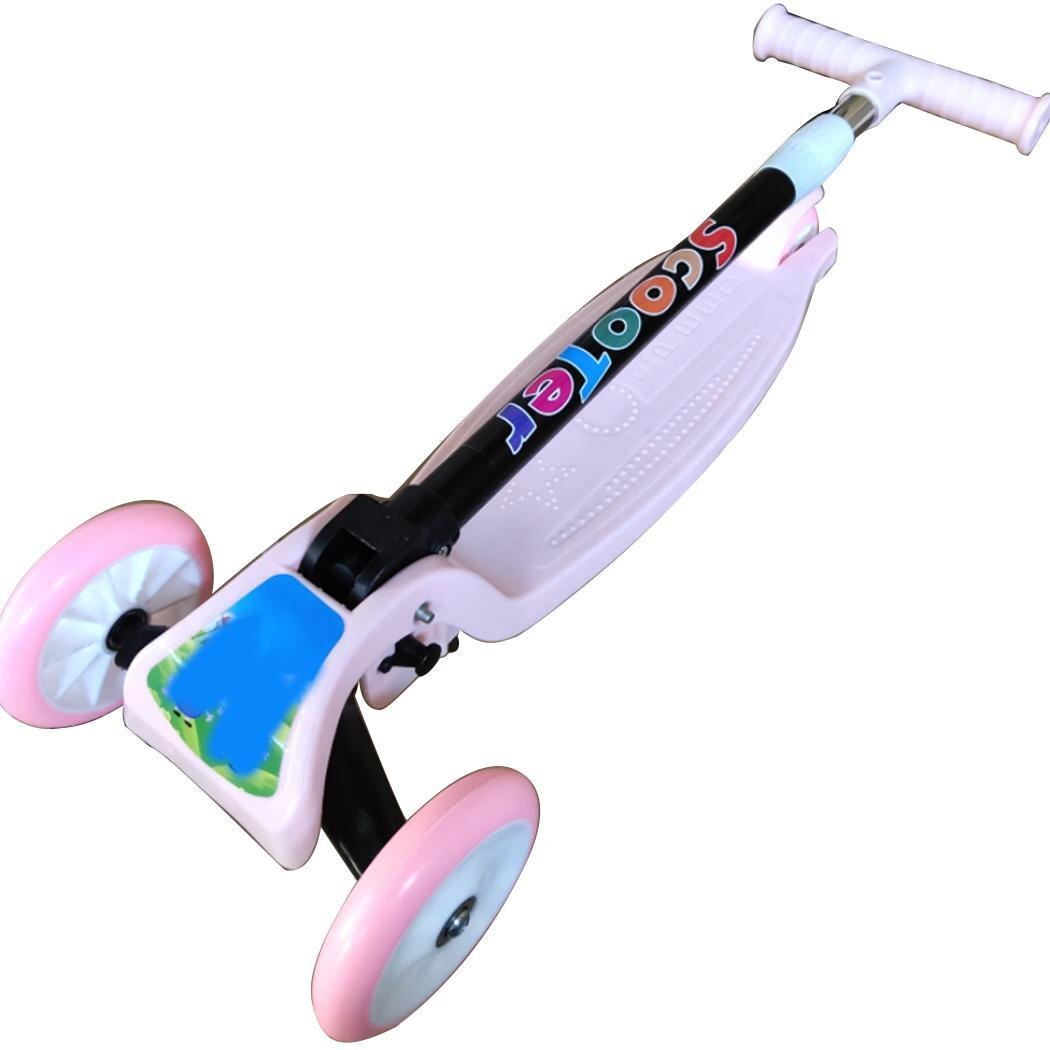 Kids Adjustable Height Kick Scooter 3 Wheels 58-73cm/22.8-28.7inch Wide Deck Back 2~8 Years old Brake Pedal: pink