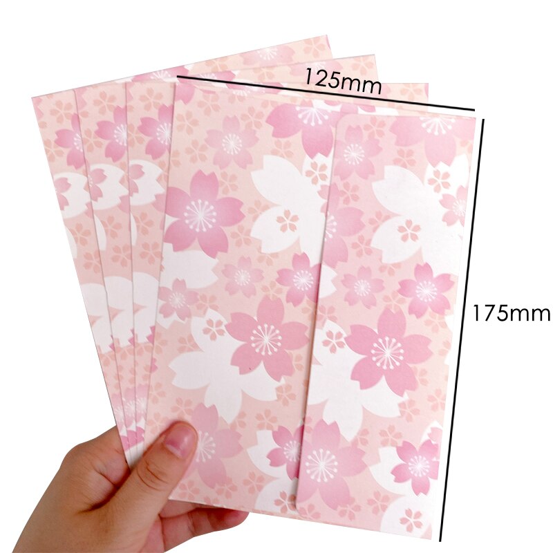 100pcs Pink Paper Envelope Wedding Invitation Envelope Box Craft For Letter Sakura Butterfly Student Letter: Red