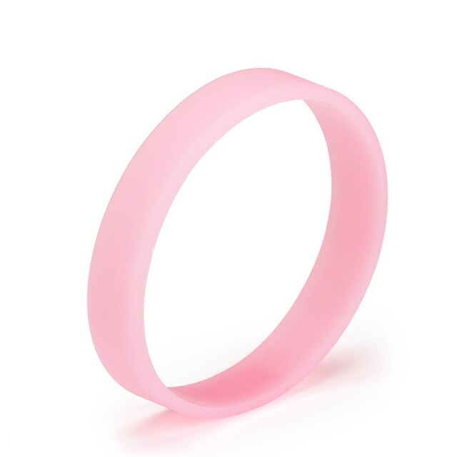 50pcs Glow in the Dark Power Silicone Bracelets Luminous Hologram Rubber wristband Men Women Teens Friendship Bangle: light rose / teen 180x12x2 mm