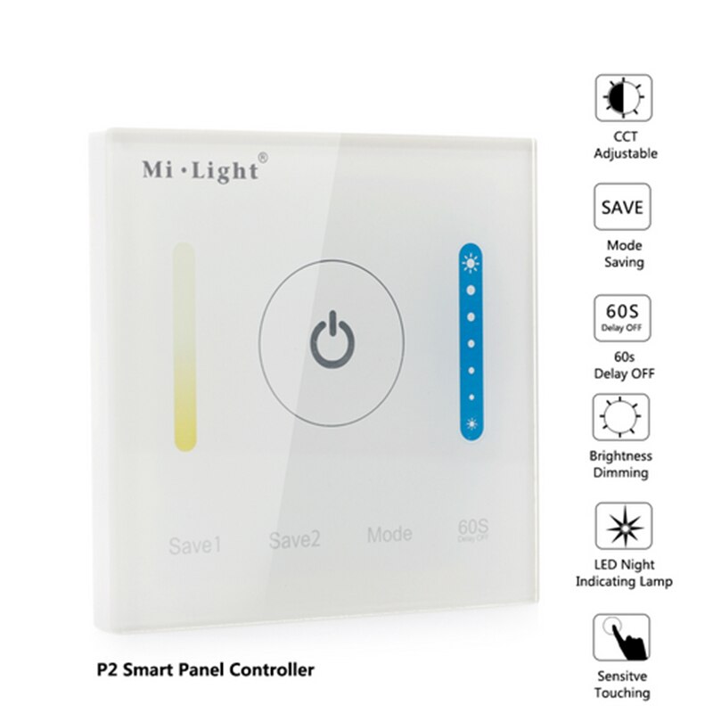 Milight Smart LED Panel Controller P1 P2 P3 Color Temperature Dimmer RGB CCT Wall Mounted Touch Switch Panel Controller