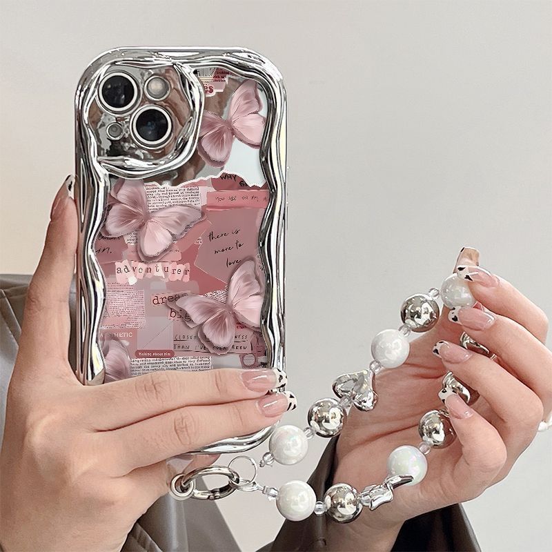 Funda de teléfono China-Chic mariposa para iPhone 14 Pro Max 15 11 12 13 XR 8 7 Plus X XS SE 2022 funda de silicona suave