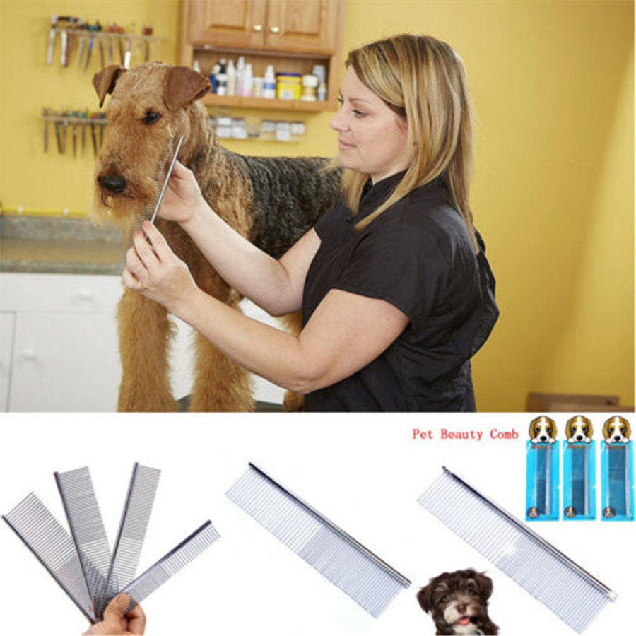 Pet Dog Metal Stainless Steel Hair Grooming Comb For Shaggy Dogs Barber Grooming Animal Care Comb Protect Flea Cleaning Brush