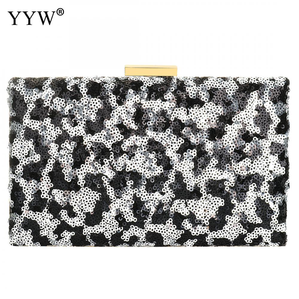 Sequin Leopard Box Clutch Bag Avond Party Koppelingen Over Schouder Crossbody Tas Met Ketting Vintage Crystal Night Bolsa Feminina