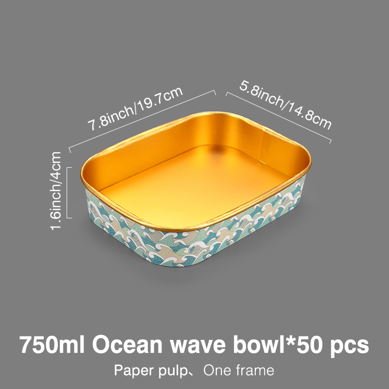 50 st engångsmatlådor, pappersskålar, fyrkantiga förpackningslådor, tjocka pappersmatlådor, breda tallrikar med grund öppning, fyrkantiga lådor: Brun