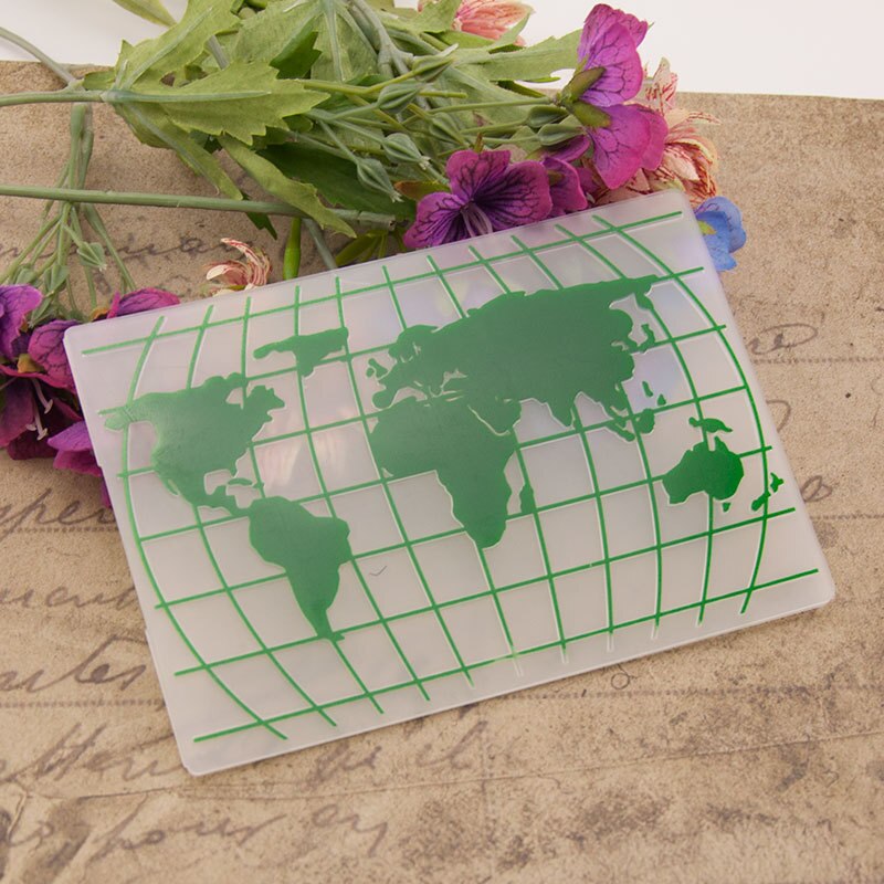 Wereldkaart Plastic Embossing Map Stencils Template Mallen Scrapbooking Paper Craft Card Making Diy Fotoalbum Decoratie