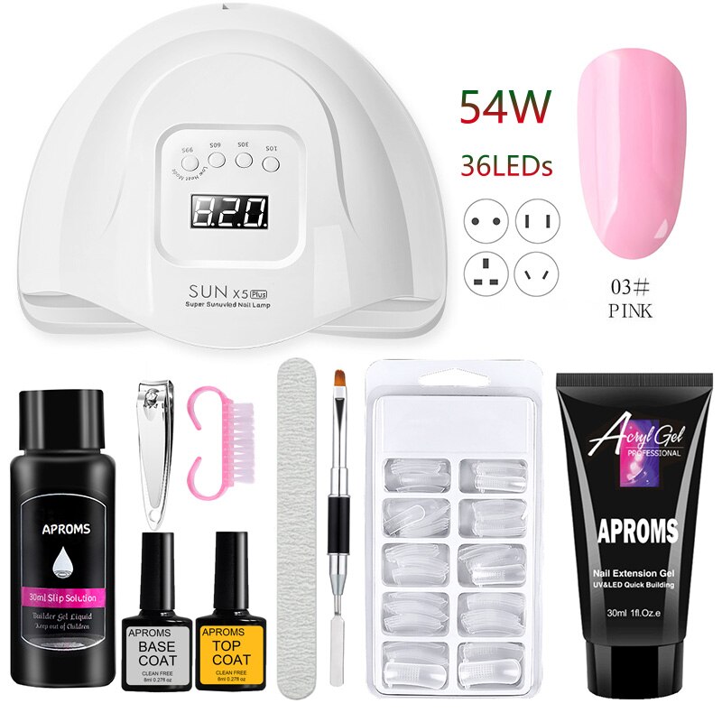 UV LED Nagel Lampe Poly Nagel Gel Erweiterung Nagel einstellen 30ML Poly Nagel Gel UV Nagel Gel Baumeister Manikübetreffend einstellen Salon Nagel Trockner Nagel Bausatz: Poly Gel einstellen 3