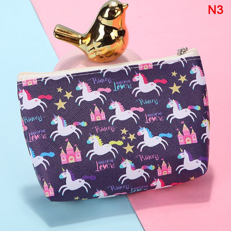 Monederos con cremallera para niños y niñas, Mini monedero para calderilla, Kawaii, Animal, unicornio, flamenco, 1 unidad: N3