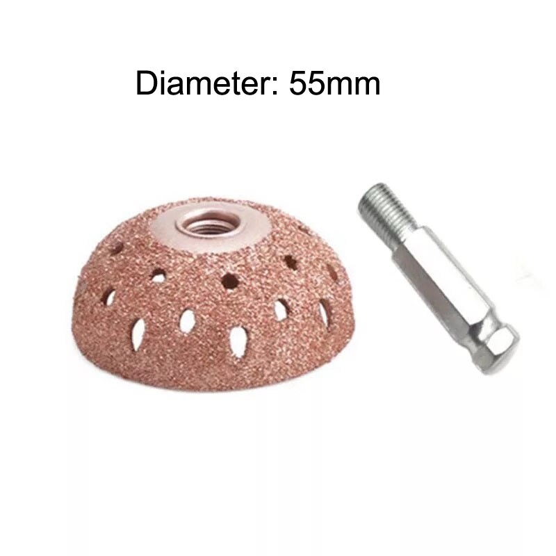 Band Buffing Wheel Kit Diamant Slijpschijf Ronde Slijpen Hoofd 2 &quot;2.5 Inch 38Mm Autoband Reparatie Buffer air Grinder W/ Adapter: 1pc 55mm low speed