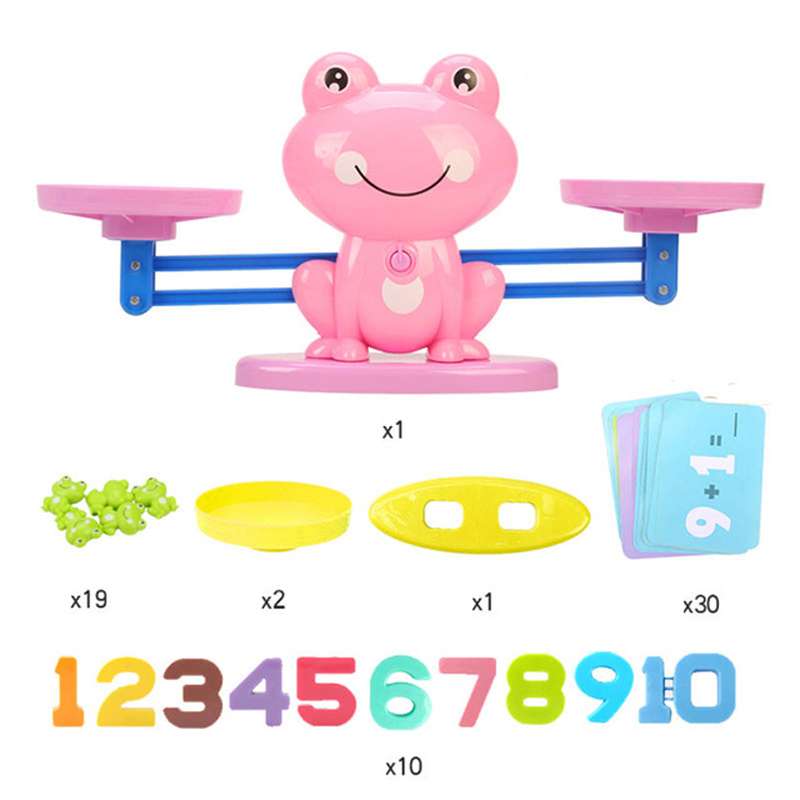 QWZ Fishing Math Toys Montessori For Kids Balance Scale Learning Education Puzzle Toy Board Game for Children Christmas: Red frog